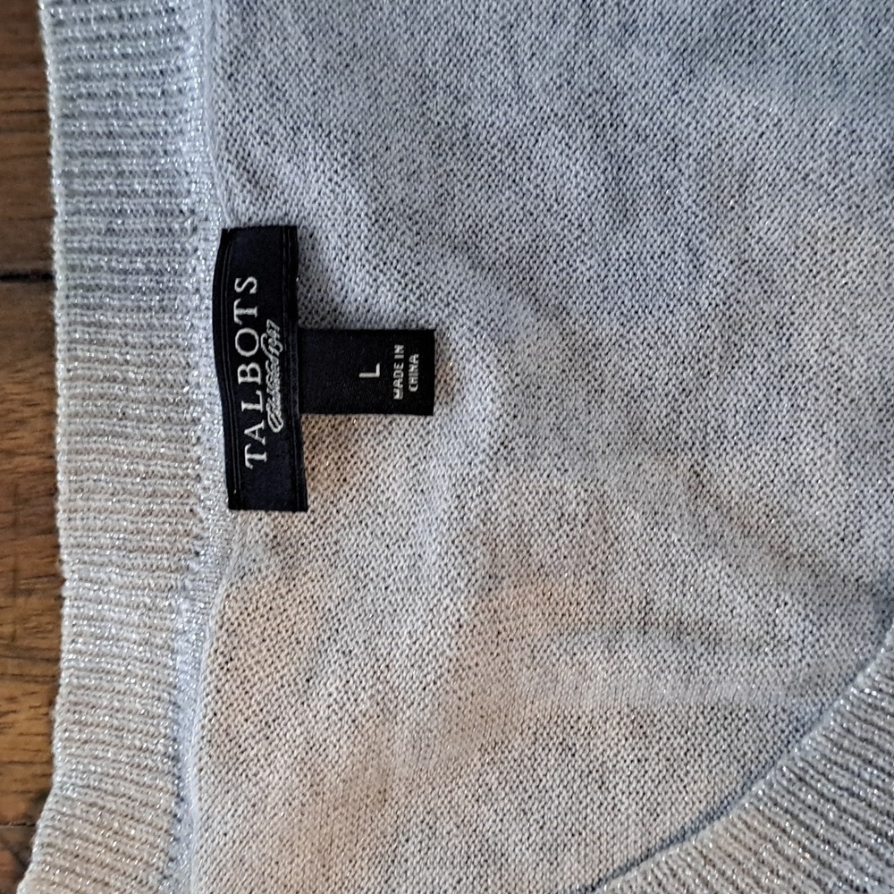 Talbots Classic Light Gray Sweater - image 2